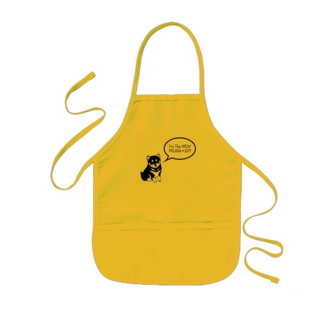 I'm Artist Dog Speech Bubble Kids Yellow Apron (Front)