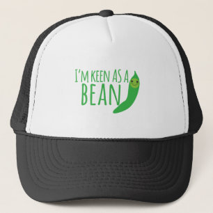 I'm as keen as a bean with cute kawaii beanie trucker hat