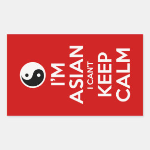 I'm Asian I Can't Keep Calm Rectangular Sticker