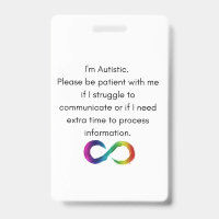 I'm Autistic- Communication Card