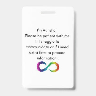 I'm Autistic- Communication Card ID Badge
