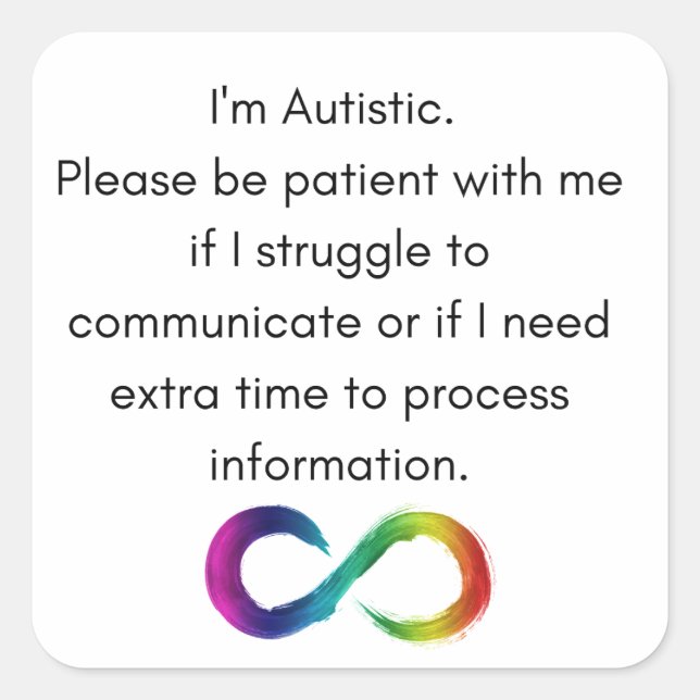 I'm Autistic- Communication Sticker (Front)