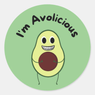 I'm Avolicious - Funny Fruit Pun Classic Round Sticker