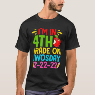 I'm Awesome 4Th Grade On 2-22-22 Twosday Kids Stud T-Shirt