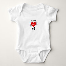 I'm baby number 2 | Twins Red Heart | Baby T-Shirt