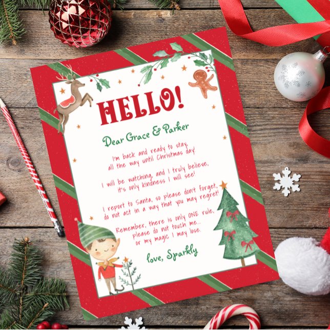 I'm Back Elf Welcome Hello Christmas Elf Poster (hello and welcome to your christmas elf, welcome your christmas elf, magical elf)