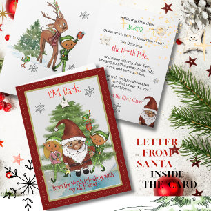 I'M Back from North Pole Card   Message from Santa