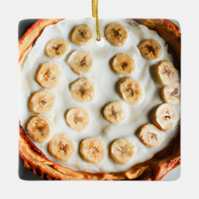 I'm Bananas For You | Banana Cream Pie Christmas Ceramic Ornament (Front)