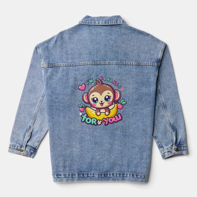 I'm bananas for you denim jacket (Back)