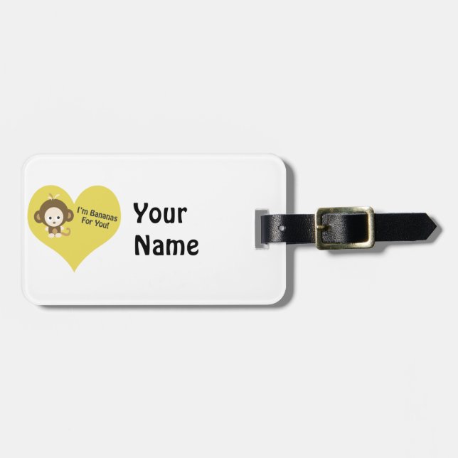 Im Bananas for You Monkey Luggage Tag (Front Horizontal)
