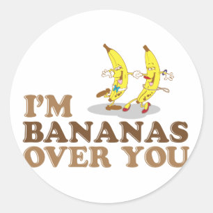 I'm Bananas Over You - Dancing Bananas Classic Round Sticker