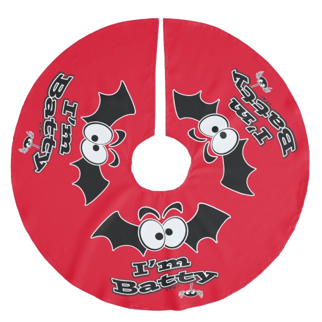 I'm Batty Crazy Eyes Brushed Polyester Tree Skirt (Front)