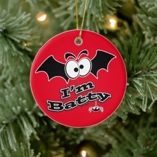 I'm Batty Crazy Eyes Ceramic Tree Decoration
