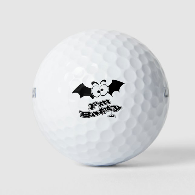 I'm Batty Crazy Eyes Golf Balls (Front)