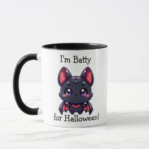 I'm Batty for Halloween Pumpkin Personalised Mug