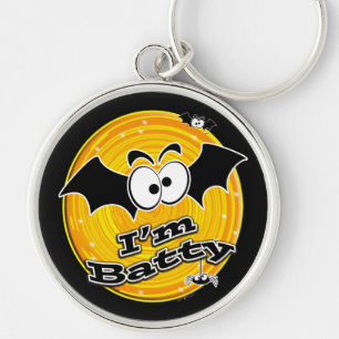 I'm Batty Orange and Yellow Swirl Key Ring