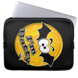 I'm Batty Orange and Yellow Swirl Laptop Sleeve
