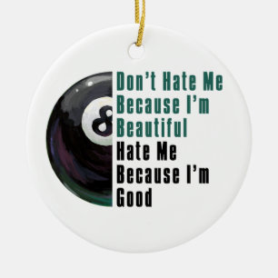 Im Beautiful Im Good 8 Ball Ceramic Tree Decoration