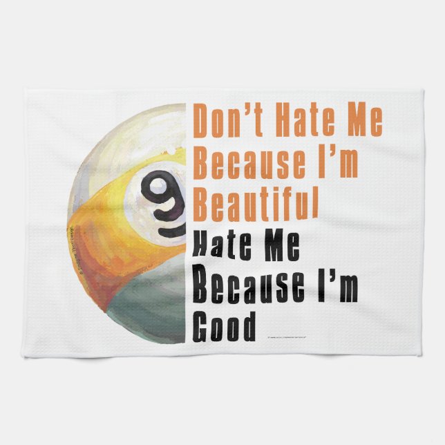 Im Beautiful Im Good 9 Ball Tea Towel (Horizontal)