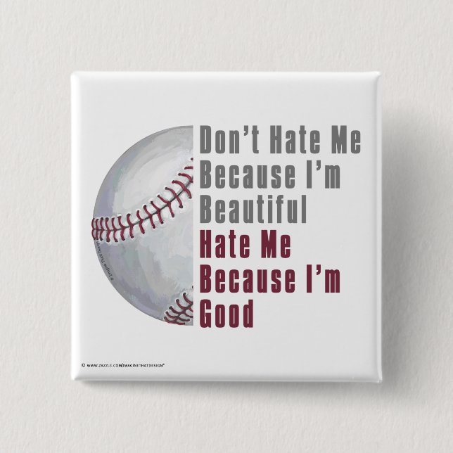Im Beautiful Im Good Baseball 15 Cm Square Badge (Front)