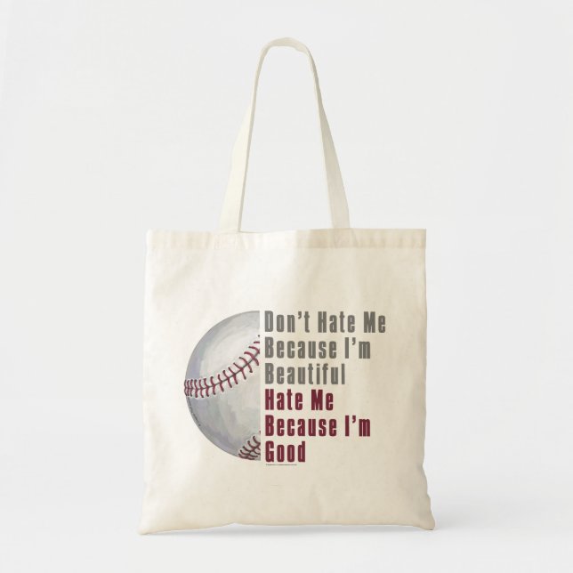 Im Beautiful Im Good Baseball Tote Bag (Front)