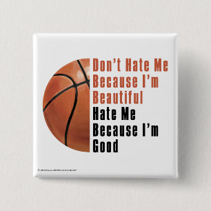 Im Beautiful Im Good Basketball 15 Cm Square Badge