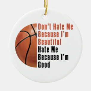 Im Beautiful Im Good Basketball Ceramic Tree Decoration