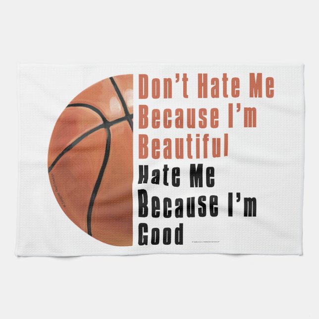 Im Beautiful Im Good Basketball Tea Towel (Horizontal)