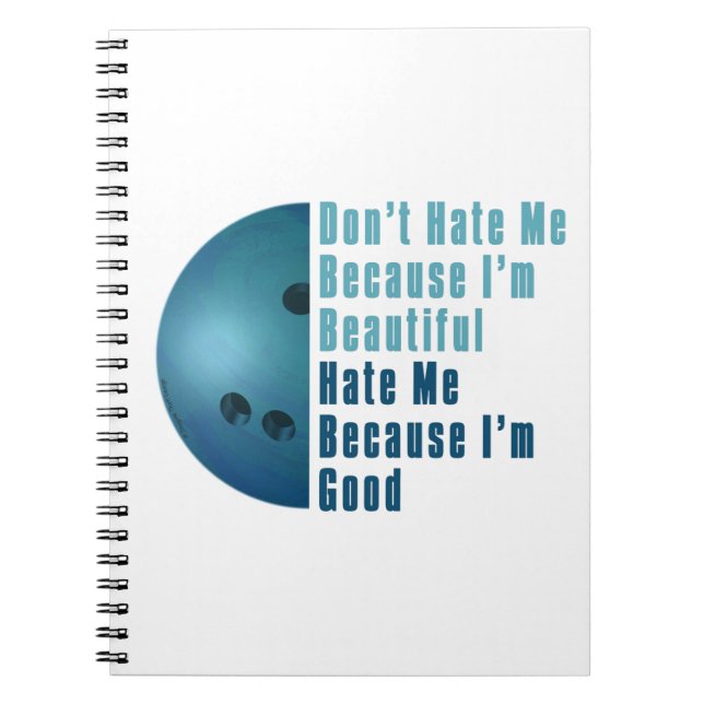 Im Beautiful Im Good  Bowling Blue Notebook (Front)