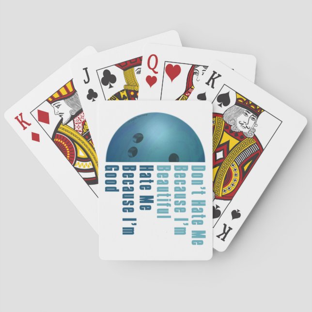 Im Beautiful Im Good  Bowling Blue Playing Cards (Back)