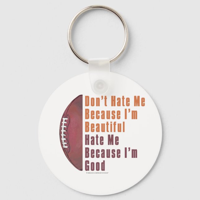 Im Beautiful Im Good Football Key Ring (Front)
