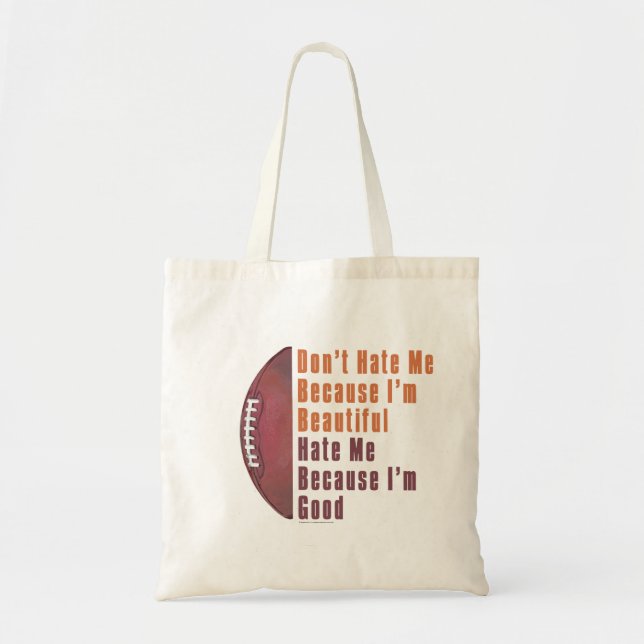 Im Beautiful Im Good Football Tote Bag (Front)
