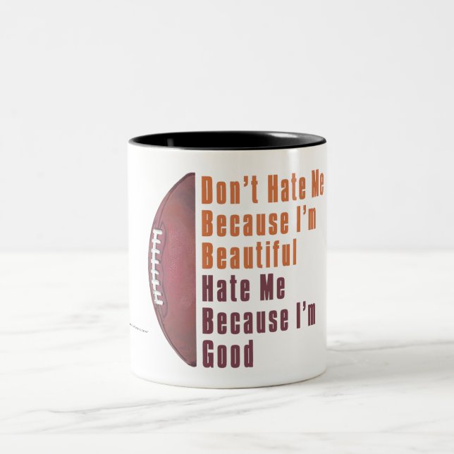 Im Beautiful Im Good Football Two-Tone Coffee Mug (Center)