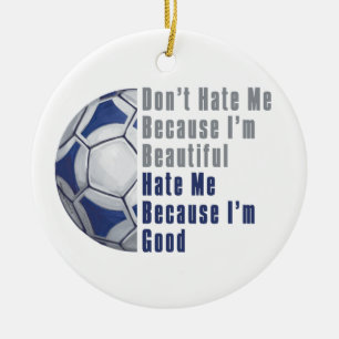 Im Beautiful Im Good Futbal Ceramic Tree Decoration