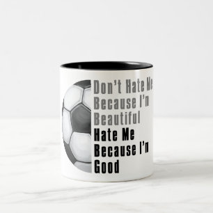 Im Beautiful Im Good Soccer Ball Two-Tone Coffee Mug
