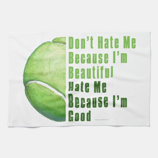 Im Beautiful Im Good Tennis Ball Tea Towel (Horizontal)