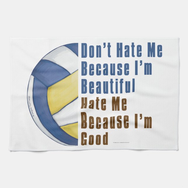 Im Beautiful Im Good Volleyball Tea Towel (Horizontal)