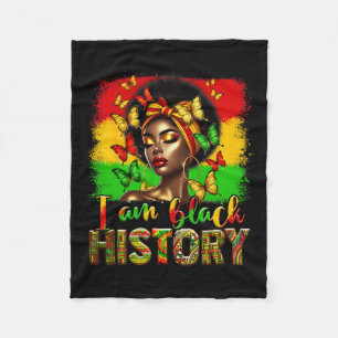 I'm Black History Month Black Melanin Afro Girl Bu Fleece Blanket