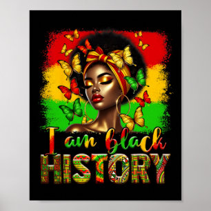 I'm Black History Month Black Melanin Afro Girl Bu Poster