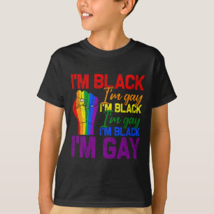I'm Black Im Gay Power Fist Lgbtq Pride Black Hist T-Shirt