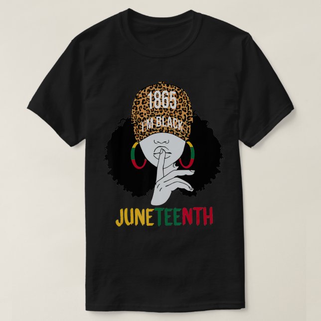 I'm Black Juneteenth 1865 Black Leopard Womens  T-Shirt (Design Front)