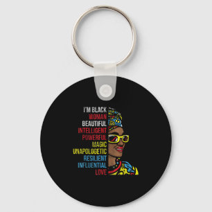 I'm Black Women Beautiful Intelligent Powerful Mag Key Ring