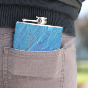I'm blue - cool feather design  hip flask