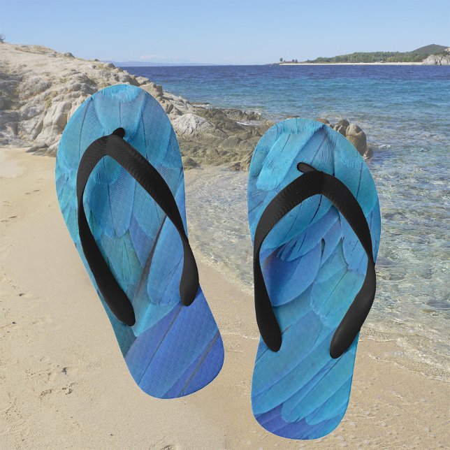 I'm blue - Macaw feathers Kid's Flip Flops (Creator Uploaded)