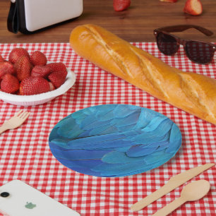 I'm blue - Macaw feathers Paper Plate