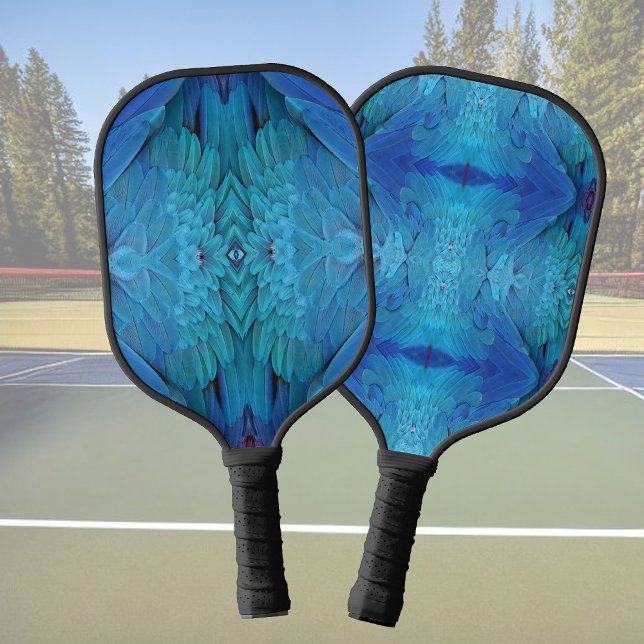 I'm blue - parrot feathers, animal print  pickleball paddle (Creator Uploaded)