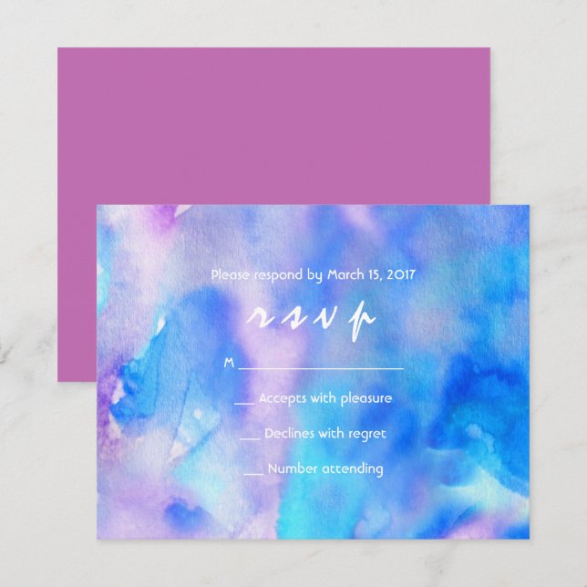 I'M BLUE WATERCOLOR Bat Mitzvah Invitation (Front/Back)