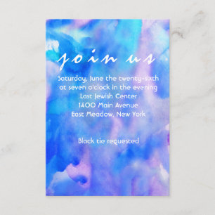 I'M BLUE WATERCOLOR Bat Mitzvah Reception Card
