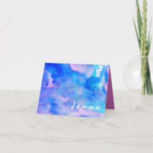 I'M BLUE WATERCOLOR Bat Mitzvah Thank You Card