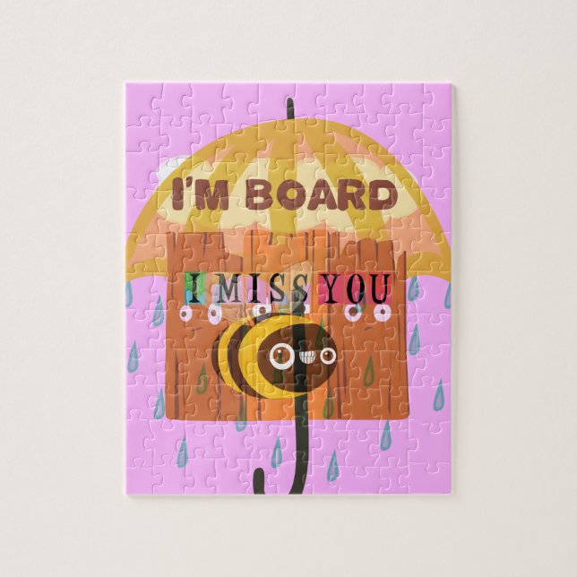 "I'm Board – I Miss You: A Playful & Puny Greeting Jigsaw Puzzle (Vertical)